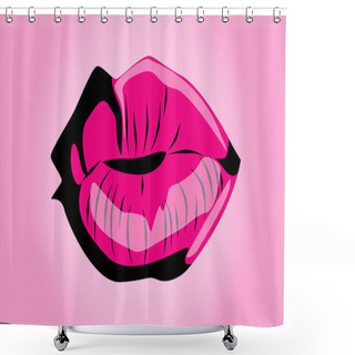 Personality  Women's Sexy Mouth Shower Curtains
