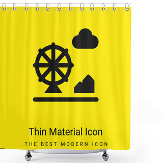 Personality  Amusement Park Minimal Bright Yellow Material Icon Shower Curtains