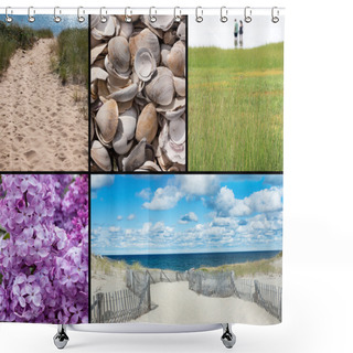 Personality  Cape Cod Collage, 3000 X 2500 Medium Rectangle Size. Shower Curtains