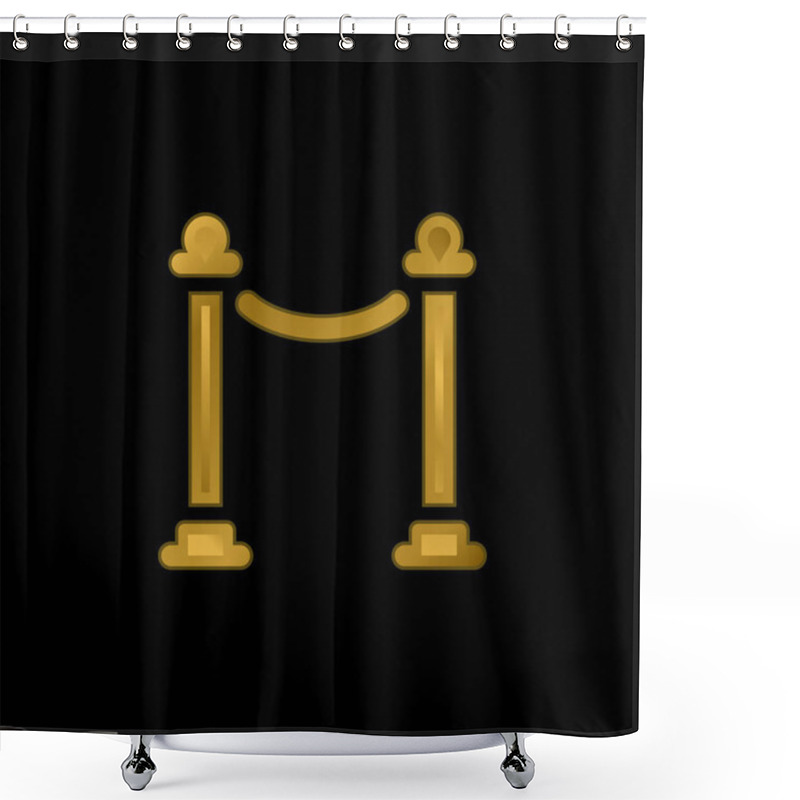 Personality  Barrier Gold Plated Metalic Icon Or Logo Vector Shower Curtains