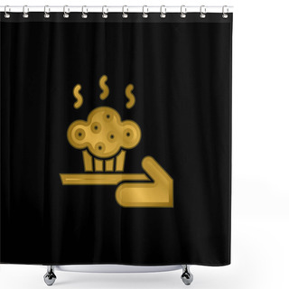 Personality  Baking Gold Plated Metalic Icon Or Logo Vector Shower Curtains