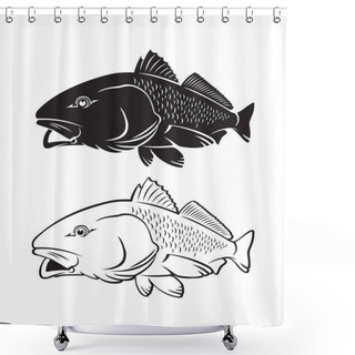 Personality  Red Fish For Logo Shower Curtains