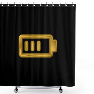 Personality  Battery Charge Almost Full Gold Plated Metalic Icon Or Logo Vector Shower Curtains