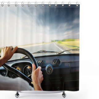 Personality  Road And Car Shower Curtains
