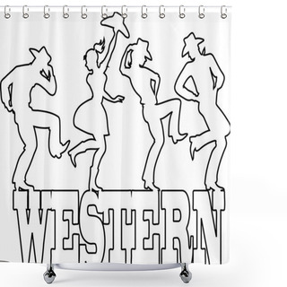 Personality  Western Dancing And Music Shower Curtains
