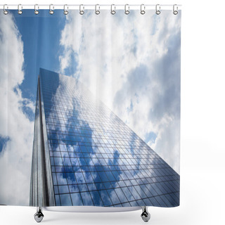 Personality  Skyscraper Against Blue Sky Shower Curtains
