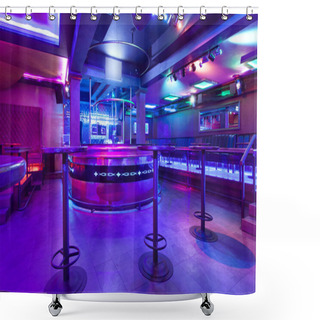 Personality  Modern Nightclub With Colorful Lights Shower Curtains