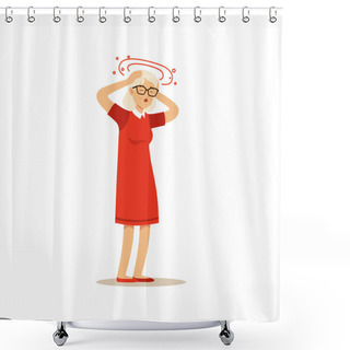Personality  Old Female Character Shower Curtains