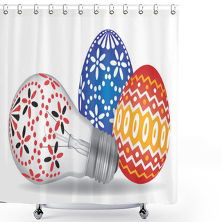 Personality  Easter Eggs And Easter Bulb Shower Curtains