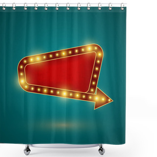 Personality  Retro Sign With Realistic Lamps Shower Curtains