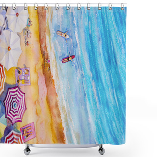 Personality  Painting Watercolor Seascape Top View Colorful. Shower Curtains