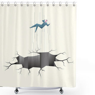 Personality  Danger Concept Design. A Businessman Is Falling Into A Trap. Shower Curtains