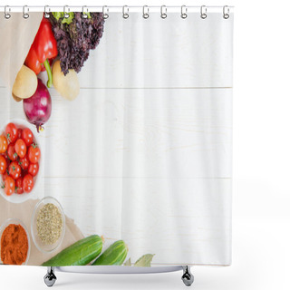 Personality  Fresh Raw Vegetables With Spices  Shower Curtains
