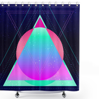 Personality  Retro Futurism. Vintage 80s Or 90s Geometric Style Abstract Background. Good Design For Textile T-shirt Print Design, Flyer And Poster Background. Futuristic Vector Illustration Shower Curtains