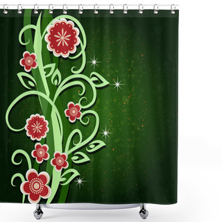 Personality  Greeting Card With Flowers. Vector. Shower Curtains