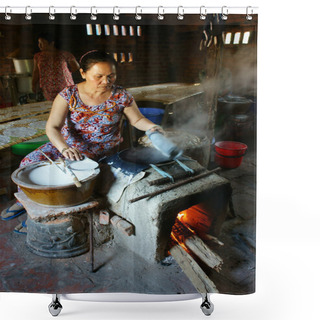 Personality  Asian Woman, Vietnamese Rice Paper Shower Curtains