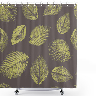 Personality  Seamless Pattern With Leaves Prints Shower Curtains