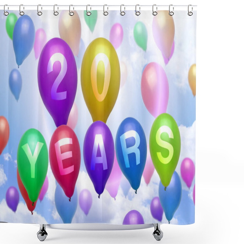 Personality  20 Years Happy Birthday Balloon Colorful Balloons Shower Curtains
