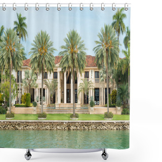 Personality  Luxurious Mansion On Star Island In Miami Shower Curtains