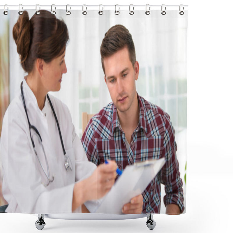 Personality  Doctor With Male Patient Shower Curtains