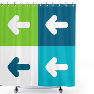 Personality  Back Flat Four Color Minimal Icon Set Shower Curtains