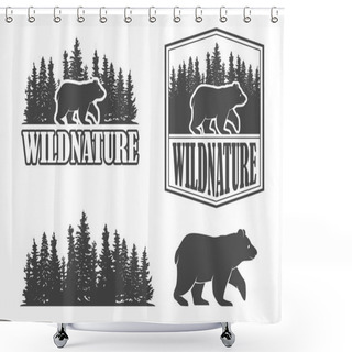 Personality  Bear Emblems Shower Curtains