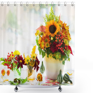 Personality  Autumnal Flowers Shower Curtains