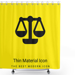 Personality  Balance Minimal Bright Yellow Material Icon Shower Curtains