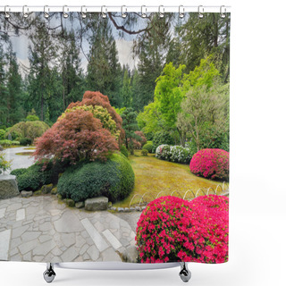 Personality  Springtime At Japanese Garden Shower Curtains