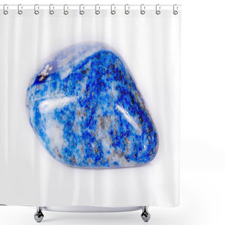 Personality  Macro Mineral Stone Blue Lapis Lazuli (afghanistan) On White Bac Shower Curtains