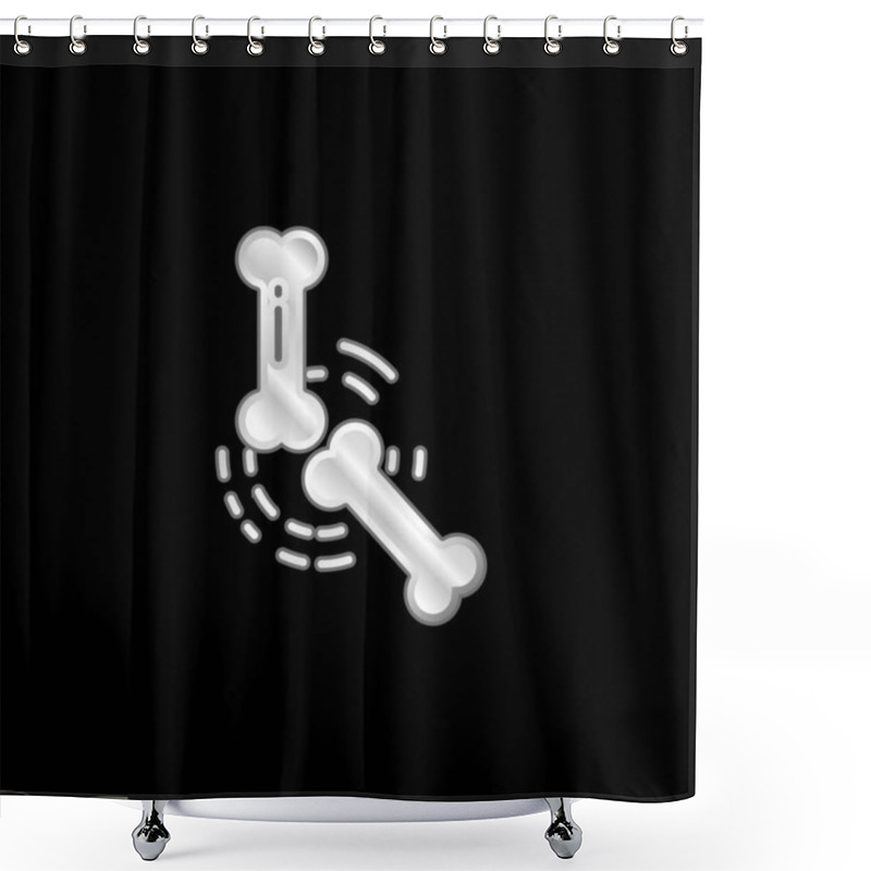 Personality  Bone Silver Plated Metallic Icon Shower Curtains