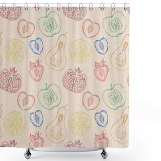 Personality  Cute Fruits Seamless Vector Background Shower Curtains