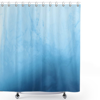 Personality  Full Frame Image Of Mixing Of Bright Pale Blue And Blue Paints Splashes In Water Shower Curtains