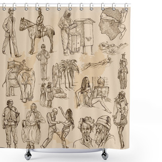 Personality  An Hand Drawn Vector Pack - PEOPLE Shower Curtains
