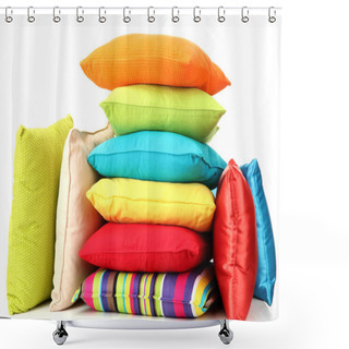 Personality  Colorful Pillows Isolated On White Shower Curtains