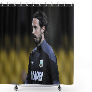 Personality  Andrea Consigli Player Of Sassuolo, During The Match Of The Italian Football League Serie A Between Benevento Vs Sassuolo Final Result 0-1, Match Played At The Ciro Vigorito Stadium In Benevento. Italy, April 12, 2021. Shower Curtains