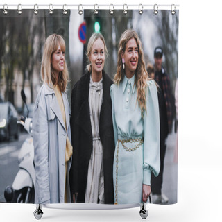 Personality  Paris, France - March 03, 2019: Street Style Outfits During Paris Fashion Week - PFWFW19 Shower Curtains