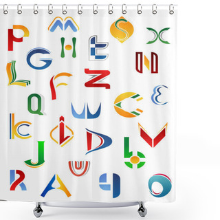 Personality  Alphabet Symbols From A To Z Shower Curtains