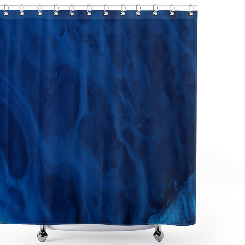 Personality  abstract dark blue paints background liquid fluid shower curtains