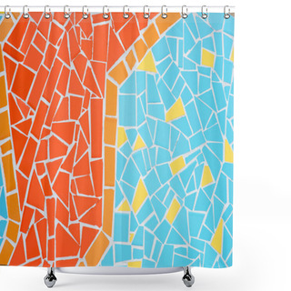 Personality  Colorful Mosaic Tile Background Shower Curtains