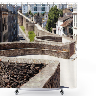 Personality  Roman Wall Of Lugo.Spain Shower Curtains