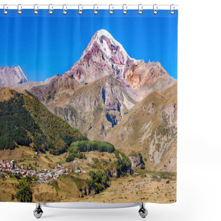 Personality  Mount Kazbek, Georgia Shower Curtains