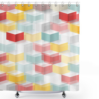 Personality  Vector Abstract Geometric Shape From Cubes.  Shower Curtains