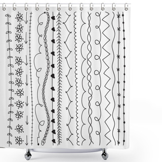 Personality  Set Of Vector Design Elements And Page Decoration, Dividers And Borders. Shower Curtains