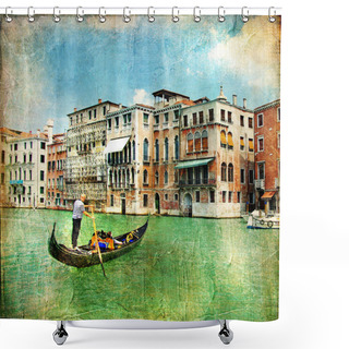 Personality  Colors Of Venice - Artwork In Painting Style Series Shower Curtains