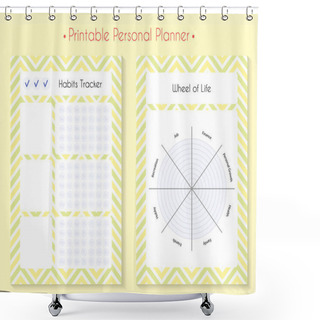 Personality  Color Printable Planner Set Shower Curtains