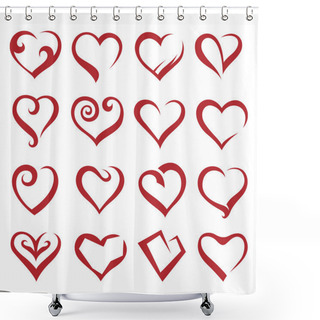 Personality  Hearts Shower Curtains