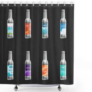 Personality  Set Of Blank Bottle Label Shower Curtains