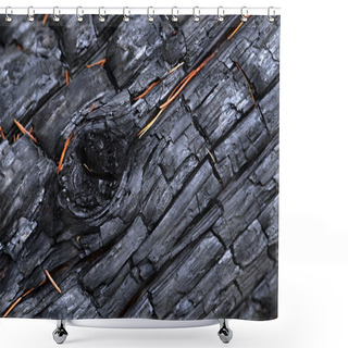 Personality  A Charred Wood With Bulges Shower Curtains