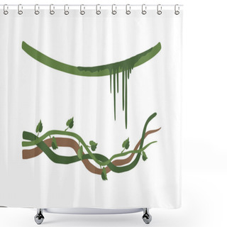 Personality  Climbing And Tangled Liana Long-stemmed Woody Vine Vector Set Shower Curtains